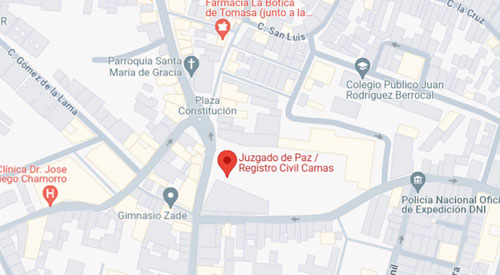 ubicacion Registro Civil Juzgado de Paz Camas Sevilla